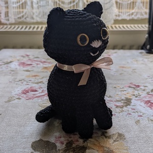 Amigurumi fekete cica - játék & sport - plüssállat & játékfigura - cica - Meska.hu