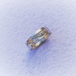 Madártoll mintájú vésett ezüst gyűrű (59-es), Ékszer, Gyűrű, Kerek gyűrű, Ékszerkészítés, Ötvös, MESKA