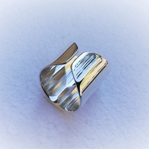 Fényes, széles, nyitott ezüst gyűrű  - ékszer - gyűrű - kerek gyűrű - Meska.hu