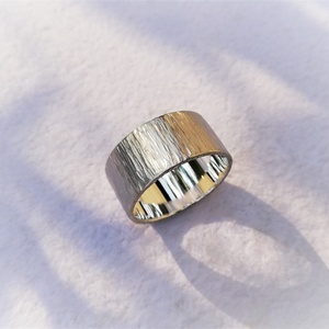 Fakéreg mintájú, széles ezüst gyűrű, Ékszer, Gyűrű, Kerek gyűrű, Ékszerkészítés, Ötvös, MESKA