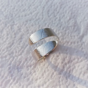 Levélerezet mintás nyitott ezüst gyűrű (59-es), Ékszer, Gyűrű, Kerek gyűrű, Ékszerkészítés, Ötvös, MESKA