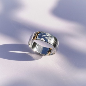 Fényes, féldomború, vésett ezüst gyűrű - ékszer - gyűrű - kerek gyűrű - Meska.hu