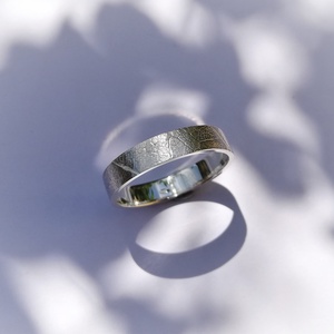 Levélerezet mintás, 4 mm széles ezüst gyűrű, Ékszer, Gyűrű, Kerek gyűrű, Ékszerkészítés, Ötvös, MESKA