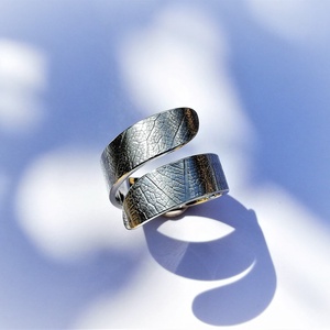 Levélerezet mintás nyitott ezüst gyűrű (51-es), Ékszer, Gyűrű, Kerek gyűrű, Ékszerkészítés, Ötvös, MESKA