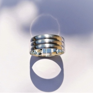 Selyemfényű, 3 az 1-ben ezüst karikagyűrű (53-as) - ékszer - gyűrű - kerek gyűrű - Meska.hu