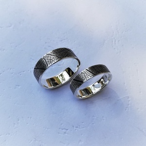 Levélerezet mintás ezüst gyűrűpár - antikolt, Ékszer, Gyűrű, Kerek gyűrű, Ékszerkészítés, Ötvös, MESKA