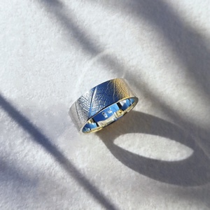 Levélerezet mintás ezüst gyűrű  (51-es), Ékszer, Gyűrű, Kerek gyűrű, Ékszerkészítés, Ötvös, MESKA