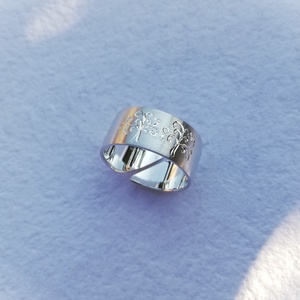 Életfa motívumos, selyemfényű, nyitott ezüst gyűrű  - ékszer - gyűrű - kerek gyűrű - Meska.hu