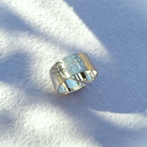 Életfa motívumos, selyemfényű, nyitott ezüst gyűrű  - ékszer - gyűrű - kerek gyűrű - Meska.hu