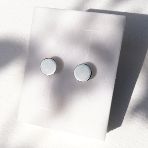 Fényes bedugós ezüst fülbevaló, Ékszer, Fülbevaló, Pötty fülbevaló, Ékszerkészítés, Ötvös, MESKA