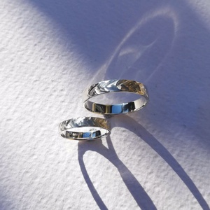 Egyedi, különleges mintájú, ezüst gyűrűpár  - ékszer - gyűrű - kerek gyűrű - Meska.hu