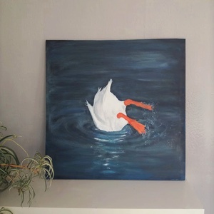 Foglalva! Kacsa festmény 50 x 50 cm - művészet - festmény - akril - Meska.hu