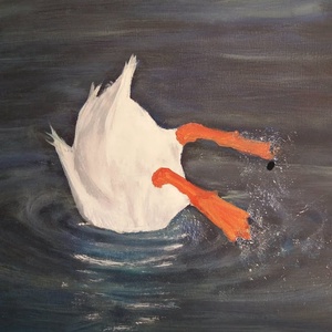 Foglalva! Kacsa festmény 50 x 50 cm - Meska.hu