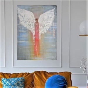 Rafaell Arkangyal Festmény 70cm x 50cm  vászonra - Meska.hu