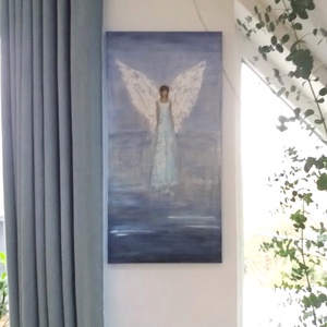 Foglalva! A szeretet angyala - festmény,  vászon, keretezést nem igényel 40cmx80cm - Meska.hu