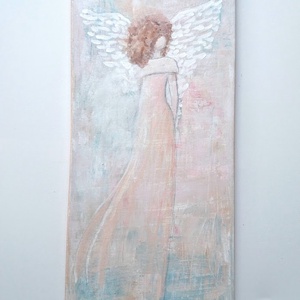 Angyal Festmény 25x58cm  vászonra  - Meska.hu