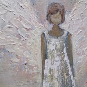  Angyal Festmény 70cm x 50cm  vászonra - művészet - festmény - akril - Meska.hu