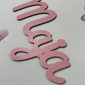 Egyedi rózsaszín fa névtábla (40cm) - baba - mama - babaszoba-dekoráció - babaszoba dekoráció - Meska.hu