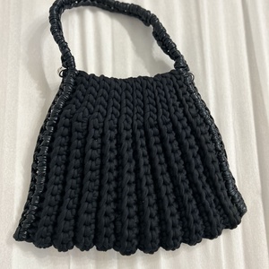 Fekete horgolt táska - táska & tok - kézitáska & válltáska - válltáska - Meska.hu