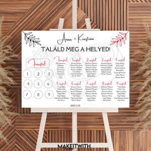Ültető Tábla  Modern - esküvő - meghívó & kártya - ültetési rend - Meska.hu