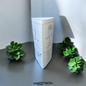 Háromszög Menü/Asztalszám  Minimalista - esküvő - meghívó & kártya - menü - Meska.hu