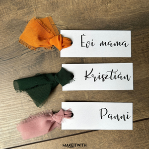Elegancia Ültetőkártya Zsorzsett Díszítéssel - esküvő - meghívó & kártya - ültetési rend - Meska.hu