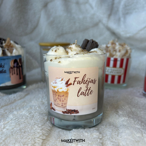 Fahéjas Latte - poharas gyertya, Karácsony, Karácsonyi lakásdekoráció, Karácsonyi illatgyertya, mécses, Gyertya-, mécseskészítés, MESKA