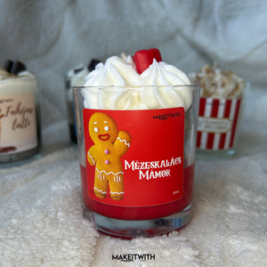 Mézeskalács Mámor - poharas gyertya, Karácsony, Karácsonyi lakásdekoráció, Karácsonyi illatgyertya, mécses, Gyertya-, mécseskészítés, MESKA