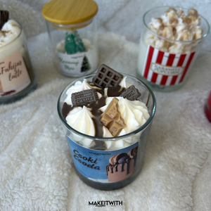 Csoki Csoda - poharas gyertya - karácsony - karácsonyi lakásdekoráció - karácsonyi illatgyertya, mécses - Meska.hu