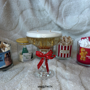 Karácsonyi Pezsgő- poharas gyertya, Karácsony, Karácsonyi lakásdekoráció, Karácsonyi illatgyertya, mécses, , MESKA