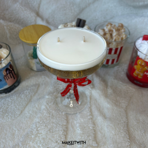 Karácsonyi Pezsgő- poharas gyertya - karácsony - karácsonyi lakásdekoráció - karácsonyi illatgyertya, mécses - Meska.hu