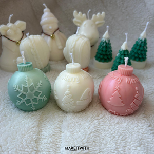 Karácsonyi Gömb Illatgyertya (3db), Karácsony, Karácsonyi lakásdekoráció, Karácsonyi illatgyertya, mécses, Gyertya-, mécseskészítés, MESKA