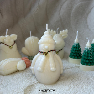 Hóember Illatgyertya, Karácsony, Karácsonyi lakásdekoráció, Karácsonyi illatgyertya, mécses, , MESKA