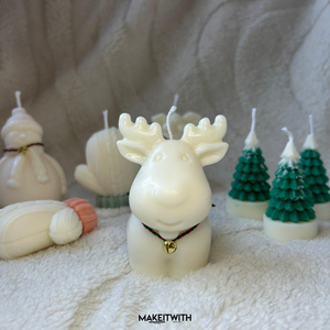 Rénszarvas Illatgyertya, Karácsony, Karácsonyi lakásdekoráció, Karácsonyi illatgyertya, mécses, Gyertya-, mécseskészítés, MESKA