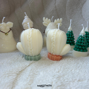 Karácsonyi Kesztyű Illatgyertya (2db), Karácsony, Karácsonyi lakásdekoráció, Karácsonyi illatgyertya, mécses, Gyertya-, mécseskészítés, MESKA