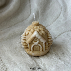 Karácsonyi Házikós Gömb Illatgyertya, Karácsony, Karácsonyi lakásdekoráció, Karácsonyi illatgyertya, mécses, Gyertya-, mécseskészítés, MESKA