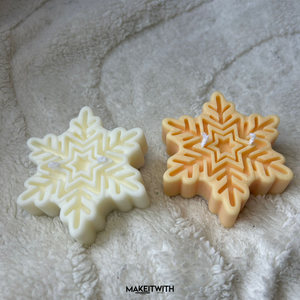 Hópehely Illatgyertya (2db), Karácsony, Karácsonyi lakásdekoráció, Karácsonyi illatgyertya, mécses, Gyertya-, mécseskészítés, MESKA