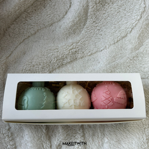 Karácsonyi Gömb Illatgyertya (3db) - karácsony - karácsonyi lakásdekoráció - karácsonyi illatgyertya, mécses - Meska.hu