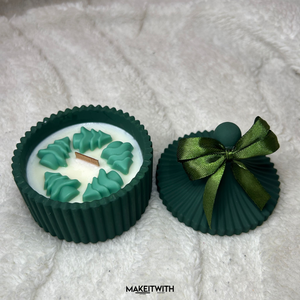 Fagyott fenyő illatú szójaviasz gyertya, Karácsony, Karácsonyi lakásdekoráció, Karácsonyi illatgyertya, mécses, Gyertya-, mécseskészítés, MESKA