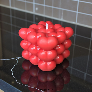 Szíves kocka illatgyertya - Meska.hu