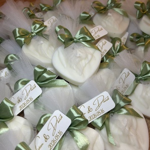 Szív alakú szójaviasz gyertya - esküvő - dekoráció - gyertya & gyertyatartó - Meska.hu