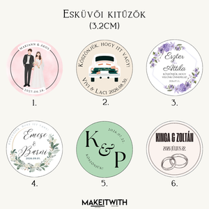 Egyedi esküvői vendég kitűző - esküvő - kiegészítők - kitűző - Meska.hu