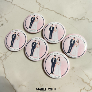 Egyedi esküvői vendég kitűző - esküvő - kiegészítők - kitűző - Meska.hu