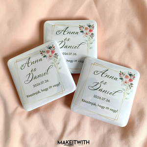 Egyedi esküvői vendég mágnes - esküvő - emlék & ajándék - köszönőajándék - Meska.hu