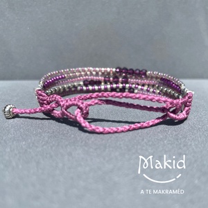 Pink gyöngy karkötő - ékszer - karkötő - karkötő medállal - Meska.hu