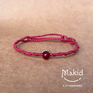 Csavarfonat mikromakramé karkötő - ékszer - karkötő - karkötő medállal - Meska.hu