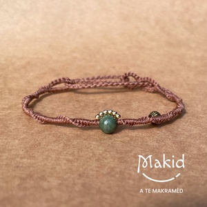 Csavarfonat mikromakramé karkötő, Ékszer, Karkötő, Karkötő medállal, Csomózás, MESKA