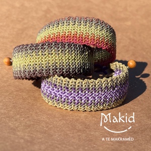 Inka mikromakramé karkötő, Ékszer, Karkötő, Karkötő medállal, Csomózás, Gyöngyfűzés, gyöngyhímzés, MESKA