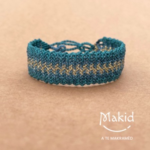 Inka arany-szövött mikromakramé karkötő, Ékszer, Karkötő, Karkötő medállal, Csomózás, MESKA