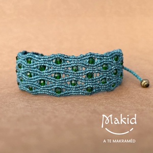 Nautilus mikromakramé karkötő, Ékszer, Karkötő, Karkötő medállal, Csomózás, MESKA